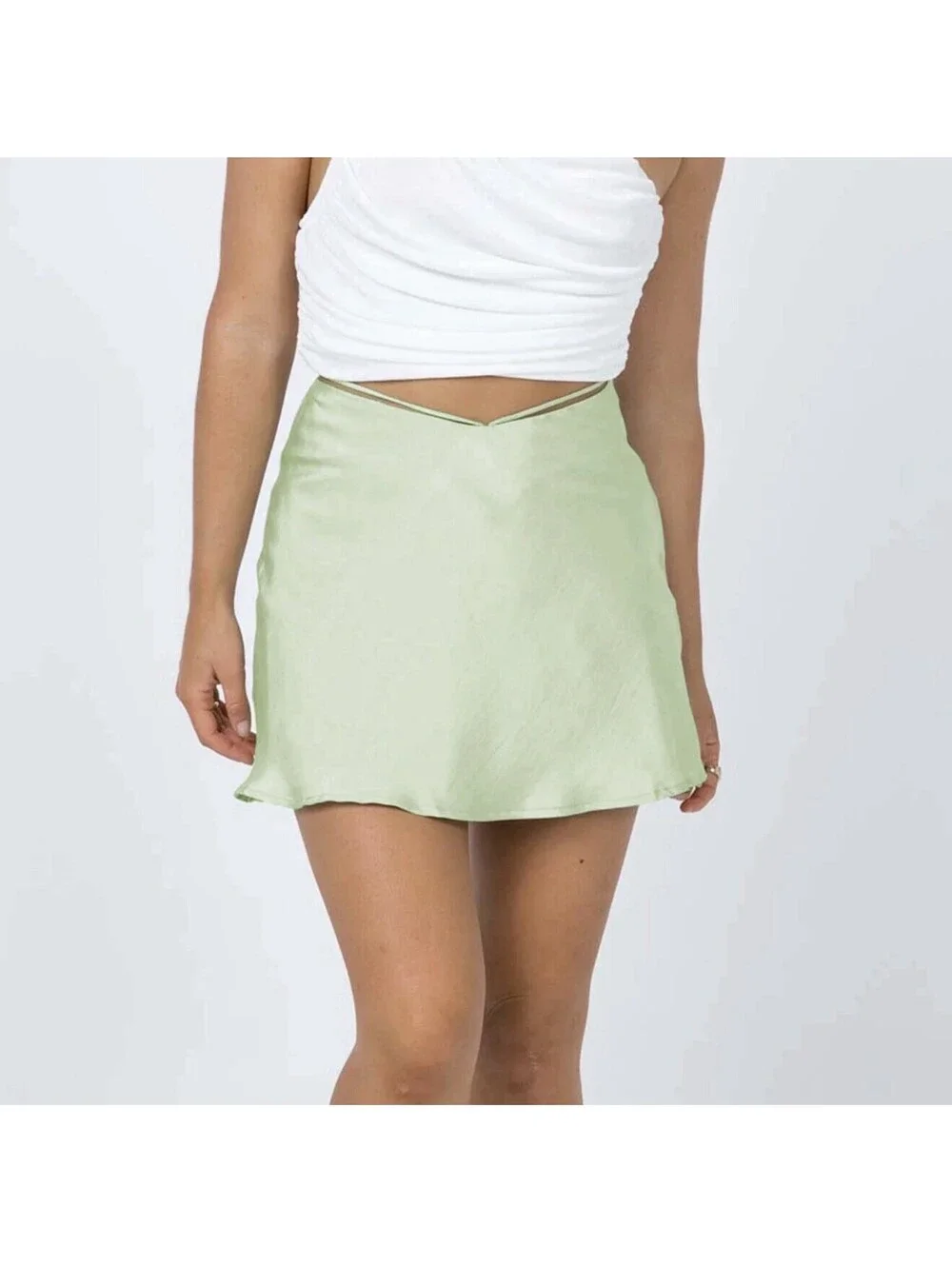 Princess Polly Satin Tie Back Mini Skirt